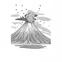 Lanzarote's volcanic landscape tattoo design idea