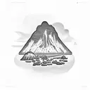 Lanzarote's volcanic landscape tattoo design idea