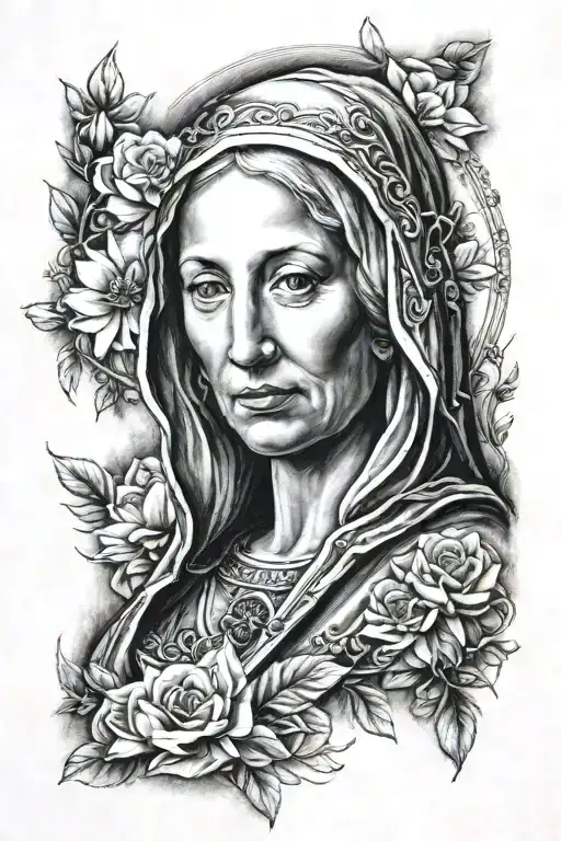 mama mary portrait tattoo tattoo design idea
