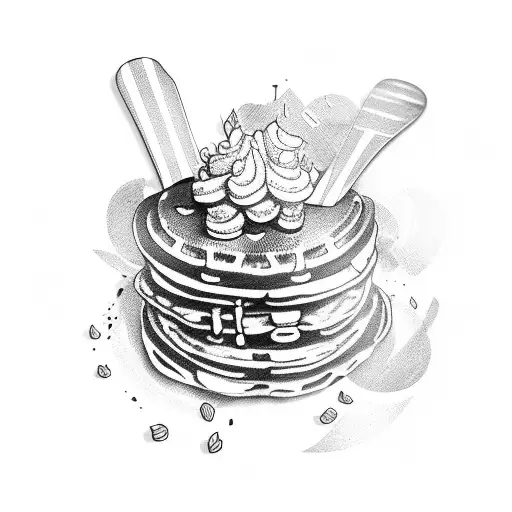 waffles and pancakes  tattoo design idea
