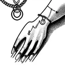 keys on a ring chain. very simple with old style keys tattoo design idea