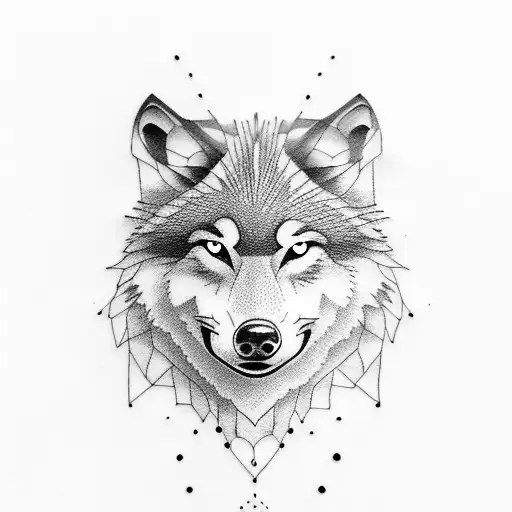 wolf tattoo for group of friends minimalist tattoo design idea