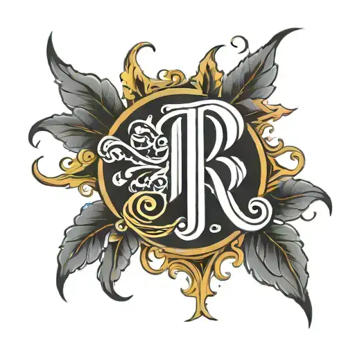 JR in old english font tattoo tattoo design idea