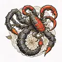 scorpion stinging itself and bleeding heart flower tattoo design idea