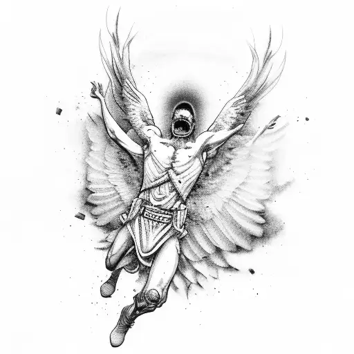 Icarus falling  tattoo design idea