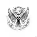 Icarus falling from ground perspective tattoo design idea