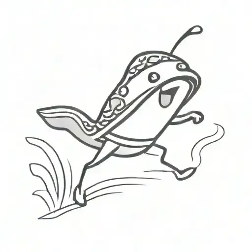 Taco character jumping into a pool tattoo design idea