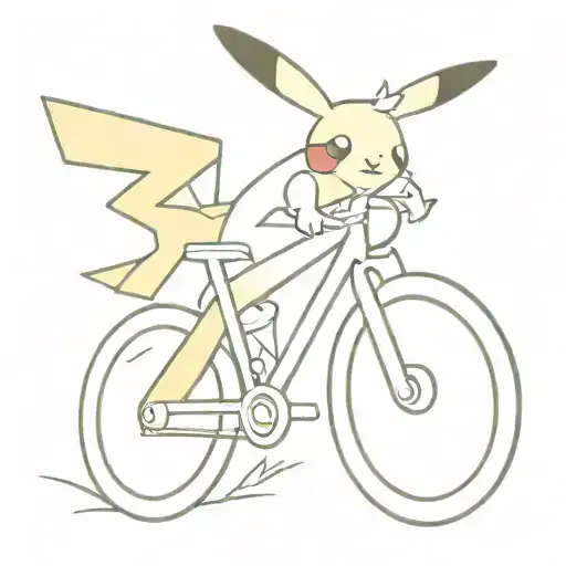pikachu on a mountainbike tattoo design idea