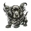 black cocker spaniel dog tattoo design idea