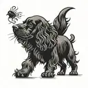 black cocker spaniel dog tattoo design idea