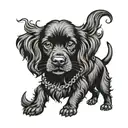 black cocker spaniel dog tattoo design idea