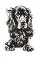 cocker spaniel curled tattoo design idea