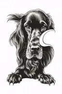 cocker spaniel curled tattoo design idea