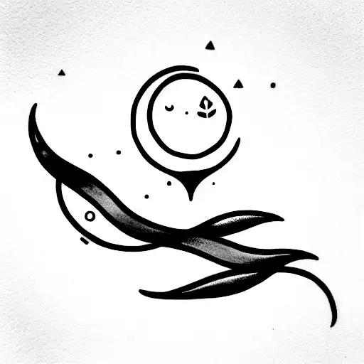 pheobe Bridgers ghost with moon tattoo design idea