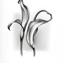 purple calla lily with an "a" hidden in the stem tattoo design idea