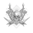 love and hate tattoo design idea