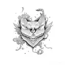 love and hate tattoo design idea