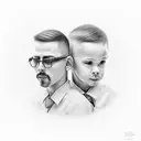 father and son tattoo design idea
