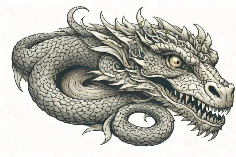 Dragon snake monkey, half clavicle tattoo design idea