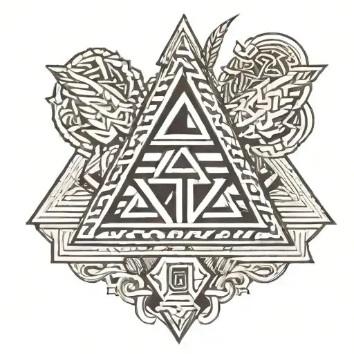 Lines on the hand and date of birth 19 11 sign valknut tattoo design idea