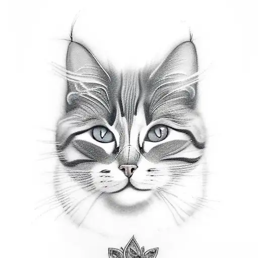 cat tail with different fur paterns tattoo design idea