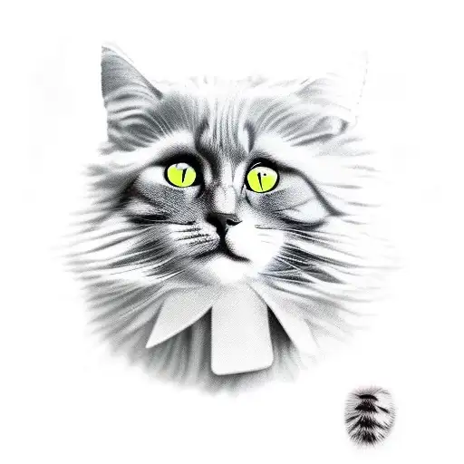 cat's tail with different fur paterns tattoo design idea