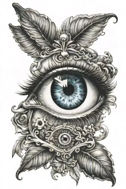 good vs evil eye tattoo design idea