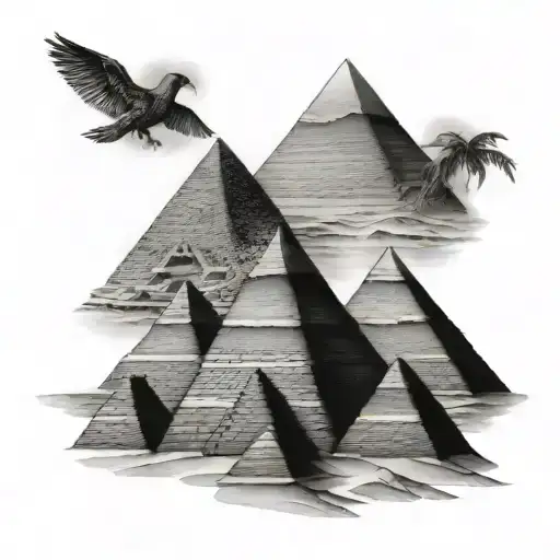 pyramids of giza pyramids tattoo design idea