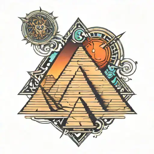 pyramids of giza tattoo design idea