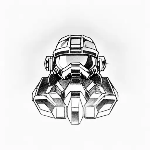 master Chief Helmet  tattoo design idea