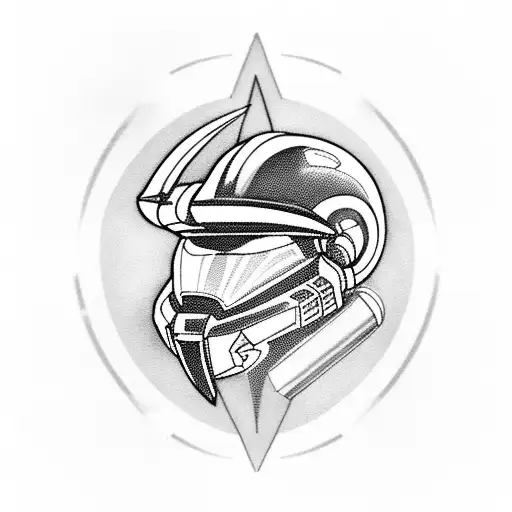 Combine the iconic Halo Master Chief helmet with a lightning bolt symbolizing your occupation as an electrician. tattoo design idea