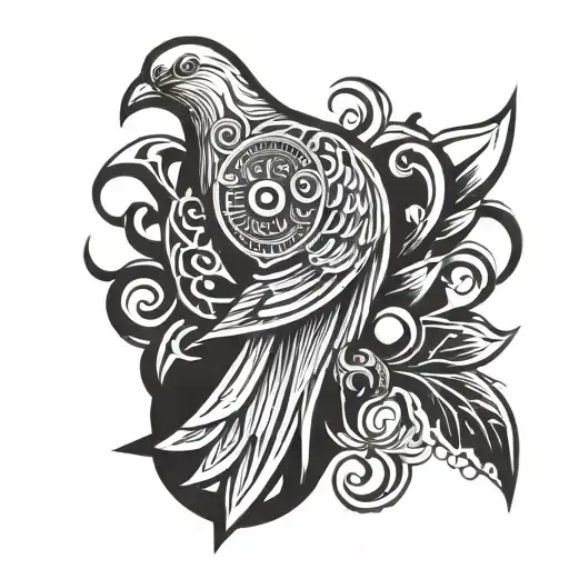 dove and grenade tattoo design idea