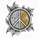 PEACE SIGN CONTOUR DRAWING tattoo design idea