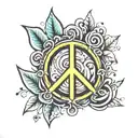 PEACE SIGN CONTOUR DRAWING tattoo design idea