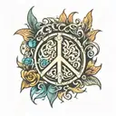 PEACE SIGN CONTOUR DRAWING tattoo design idea