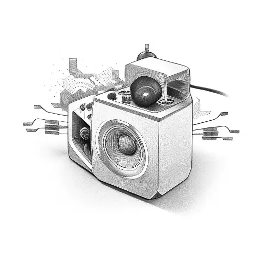 Audio engenieer audio console tattoo design idea