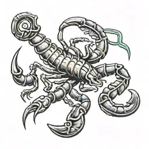 scorpion with libra scale tattoo design idea