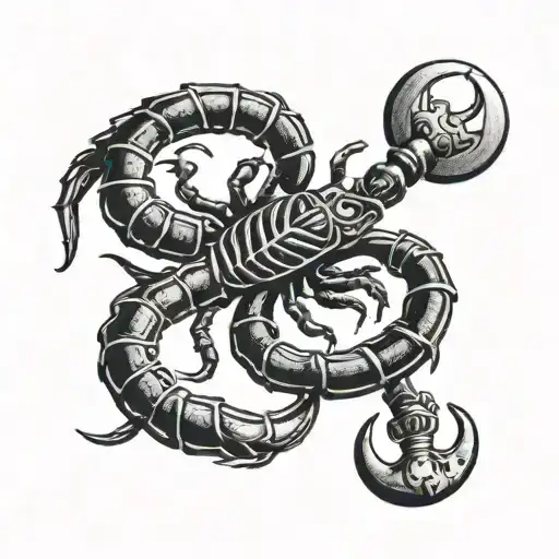 scorpion with libra scales tattoo design idea