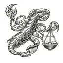 scorpion with libra scale tattoo design idea