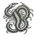 scorpion with libra scale as tail tattoo design idea