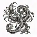 scorpion with libra scale as tail tattoo design idea