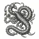 scorpion with libra scale as tail tattoo design idea