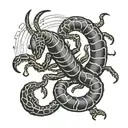 scorpion with libra scale as tail tattoo design idea