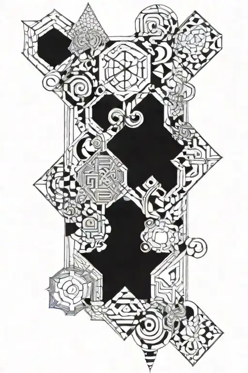 occultic patterns tattoo design idea