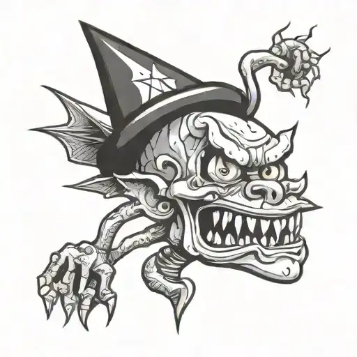 scary funny tattoo design idea