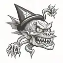 scary funny tattoo design idea