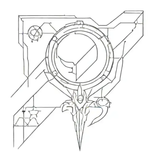 destiny 2 ghost with moon  tattoo design idea