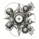 atom structure center Destiny ghost tattoo design idea