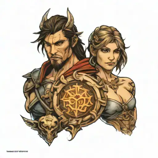 Brother and sister skyrim matching tattoo design idea