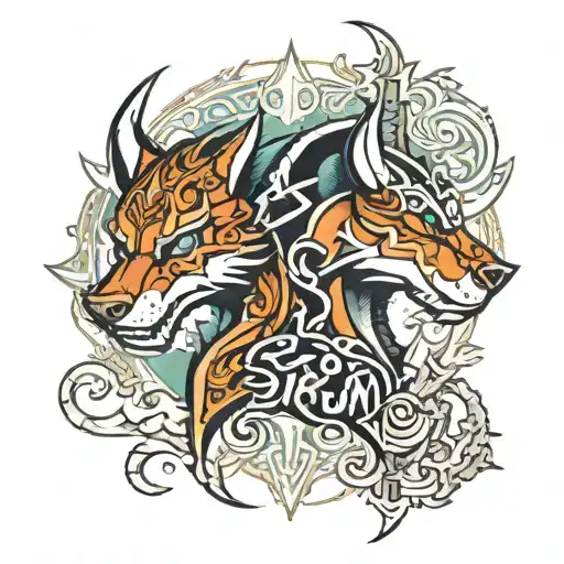 Brother and sister skyrim logo tattoo design idea
